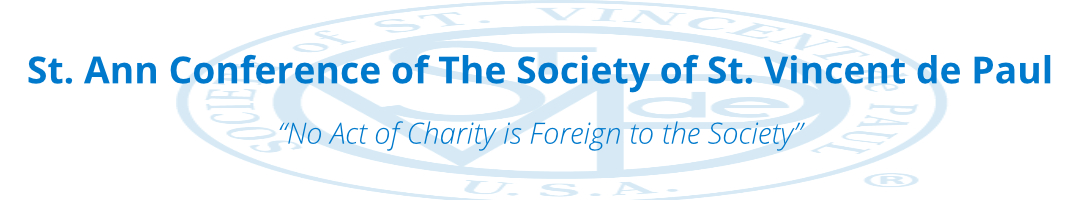 header banner for St. Ann Conference, Society of St. Vincent de Paul